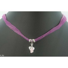 Ballet shoes with silk bracelet/necklace (pink)